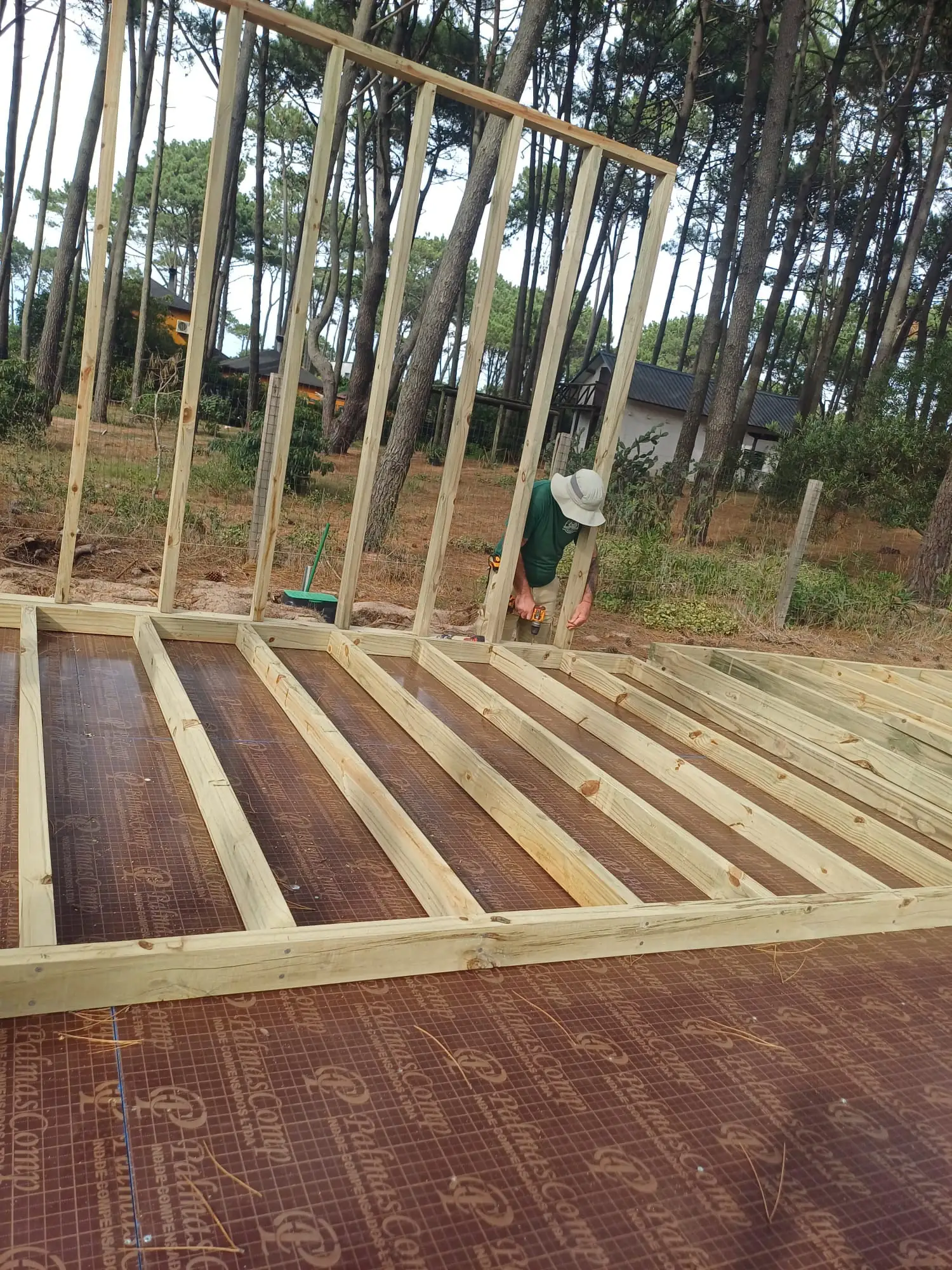 Estructura de piso en madera
