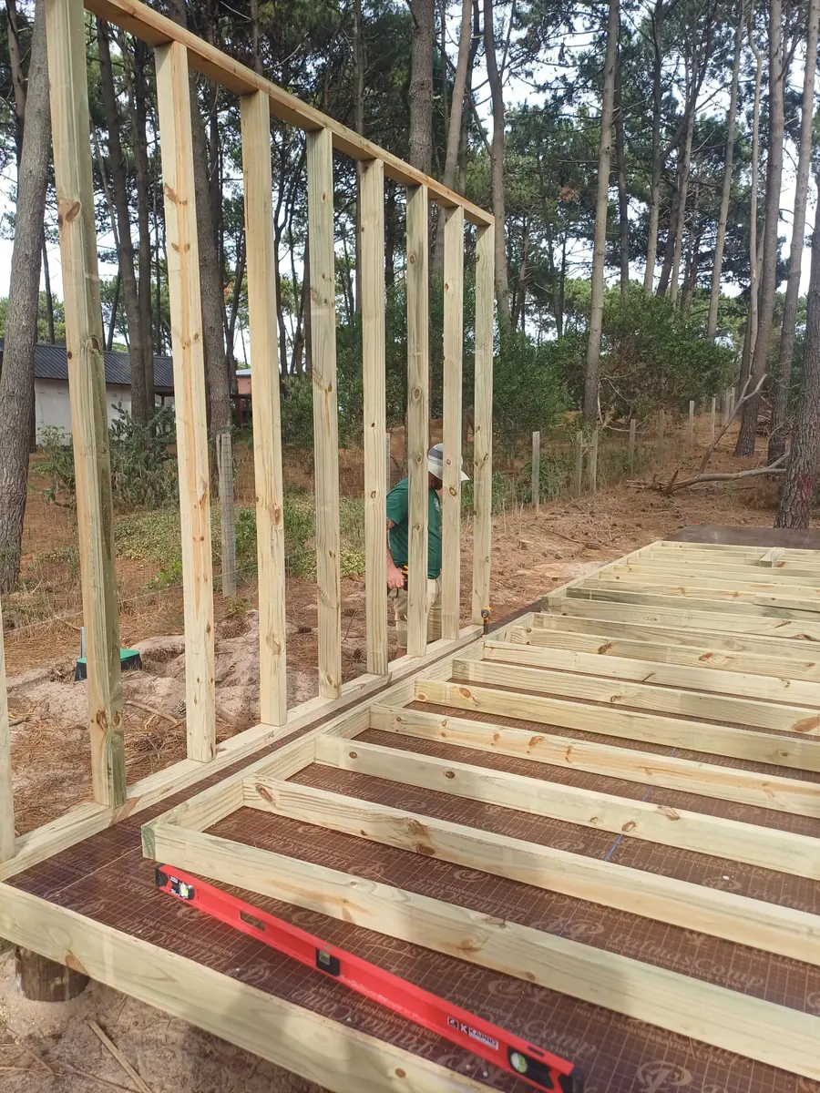 Estructura de paredes en obra
