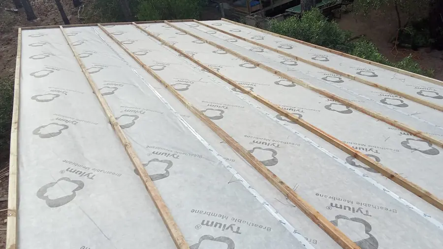 Membrana de techo en obra
